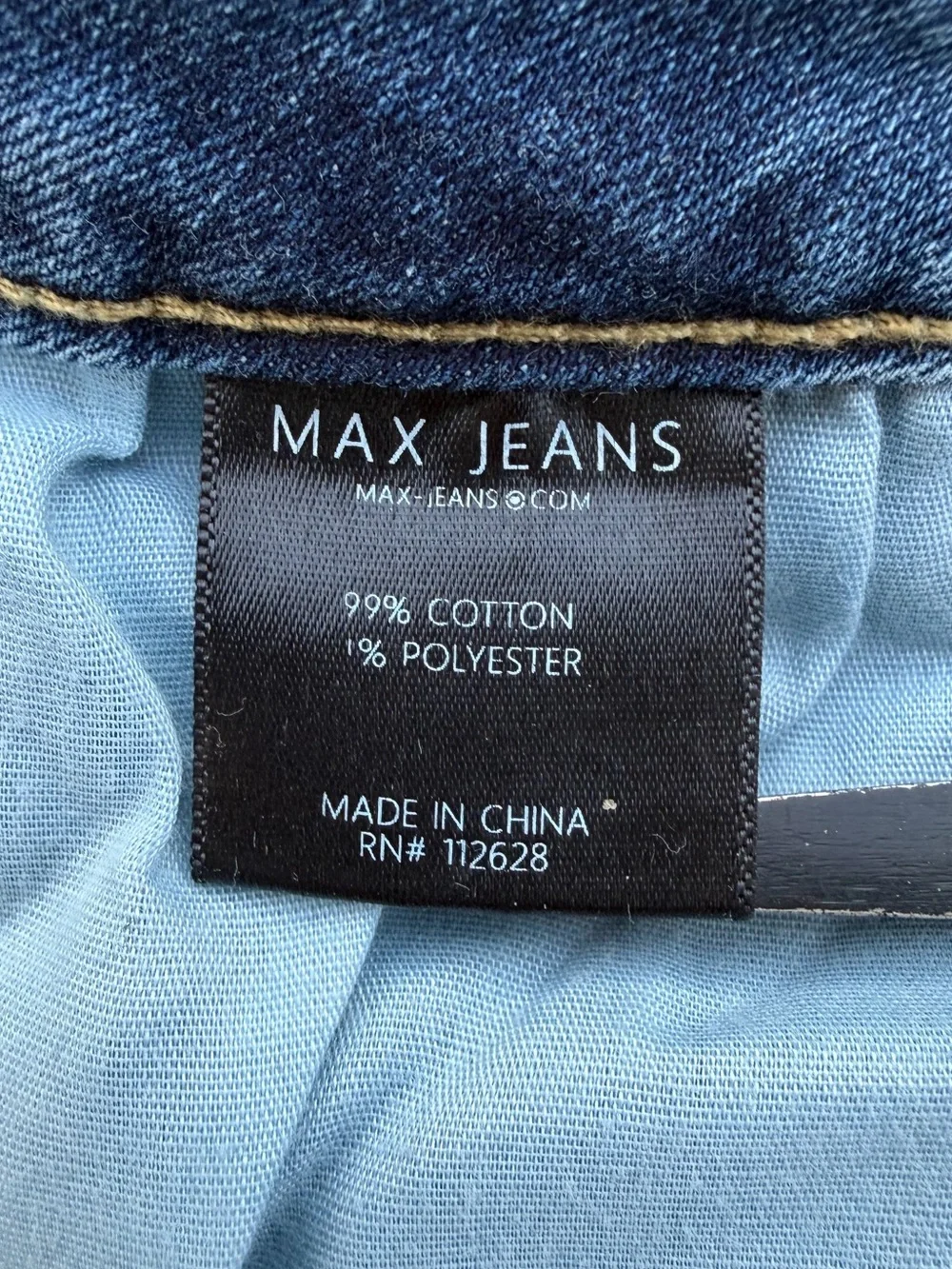 Max Jeans Blue Wash Boyfriend Tapered Leg Mid-Rise Skinny Jeans ~ Women’s 12 - Picture 8 of 9